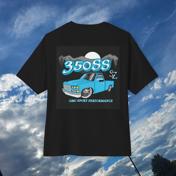 Unisex Oversized Boxy Tee with Retro GMC 350SS Graphic, Perfect for Casual Wear, Car Enthusiasts, Gifts, Vintage Style, Streetwear