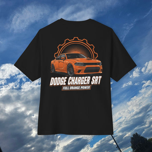 Dodge Charger SRT Tee — Full Orange Power Oversized Boxy T-Shirt