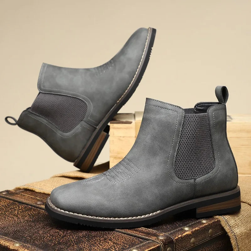 Luxury Men's Chelsea Boots Fashion Handmade Leather, Men Botas2025