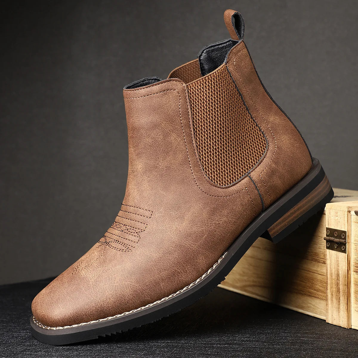 Luxury Men's Chelsea Boots Fashion Handmade Leather, Men Botas2025