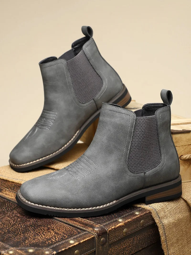 Luxury Men's Chelsea Boots Fashion Handmade Leather, Men Botas2025