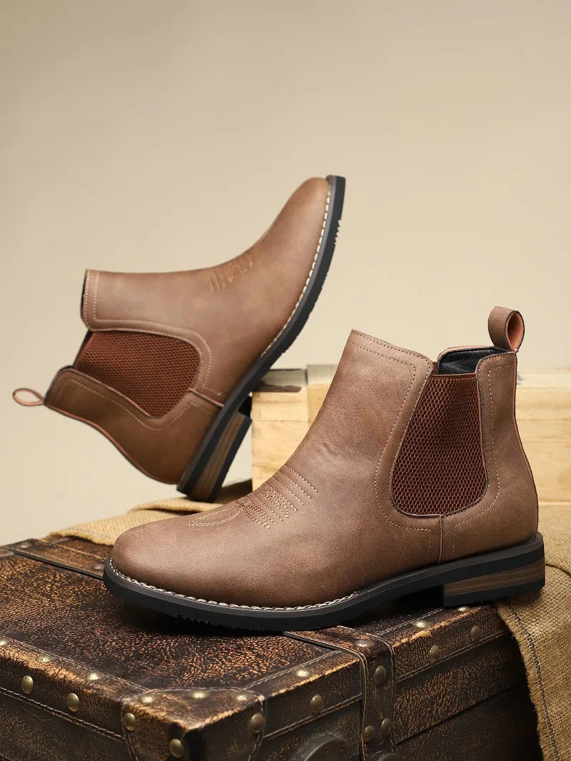 Luxury Men's Chelsea Boots Fashion Handmade Leather, Men Botas2025